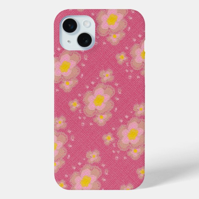 Coques Case-Mate iPhone Design floral rose et jaune (Verso)
