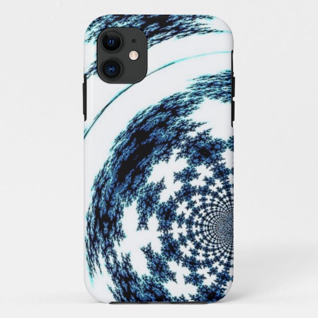Coques Case-Mate iPhone Design Fractal Bleu Classique (Dos)