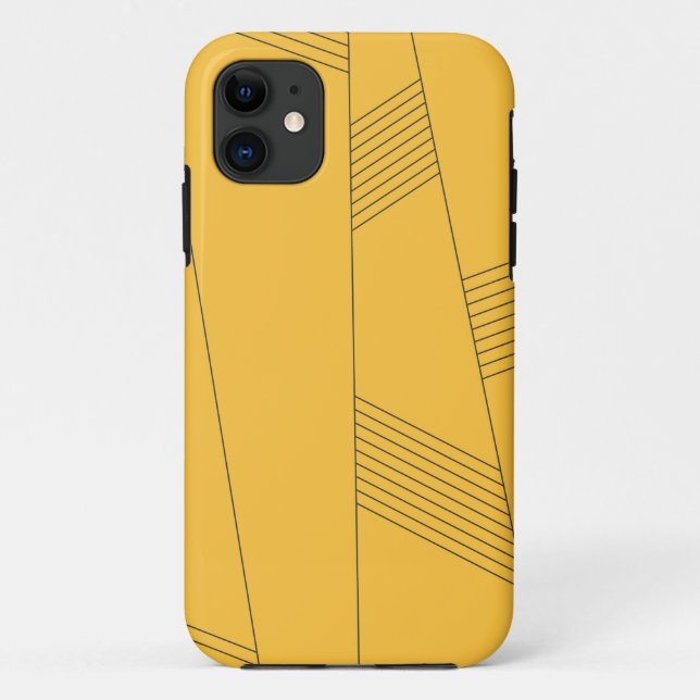 Coques Case-Mate iPhone Design graphique abstrait simple, jaune et moderne (Dos)