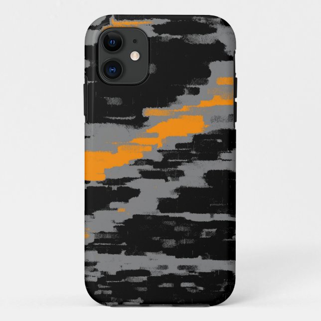 Coques Case-Mate iPhone Design graphique orange gris noir rétro (Dos)