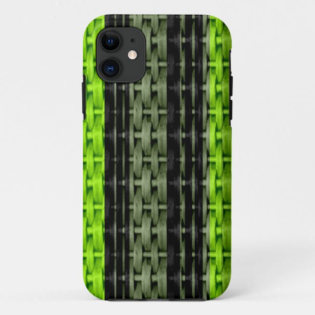 Coques Case-Mate iPhone Design graphique rétrographique en osier noir et v (Dos)