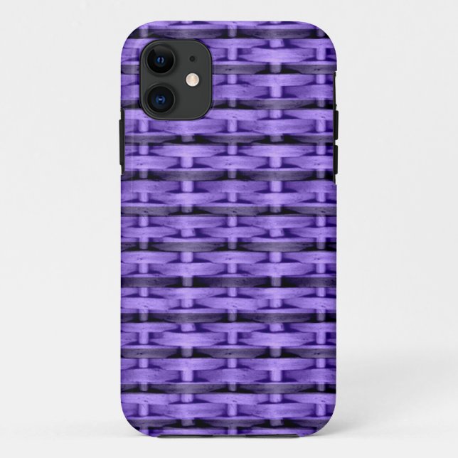 Coques Case-Mate iPhone Design graphique rétrographique en osier violet (Dos)