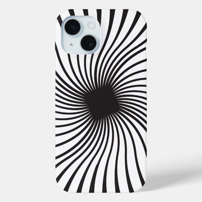 Coques Case-Mate iPhone Design kaléidoscope noir et blanc (Verso)