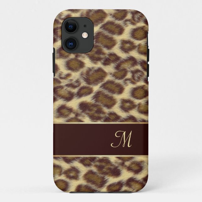 Coques Case-Mate iPhone Design Leopard avec vos initiales (Dos)