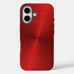 Coque Pour iPhone 16 Design métallique rouge brillant