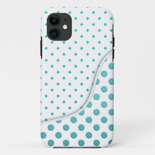 Case-Mate iPhone Case Design moderne mignon turquoise et blanc à pois