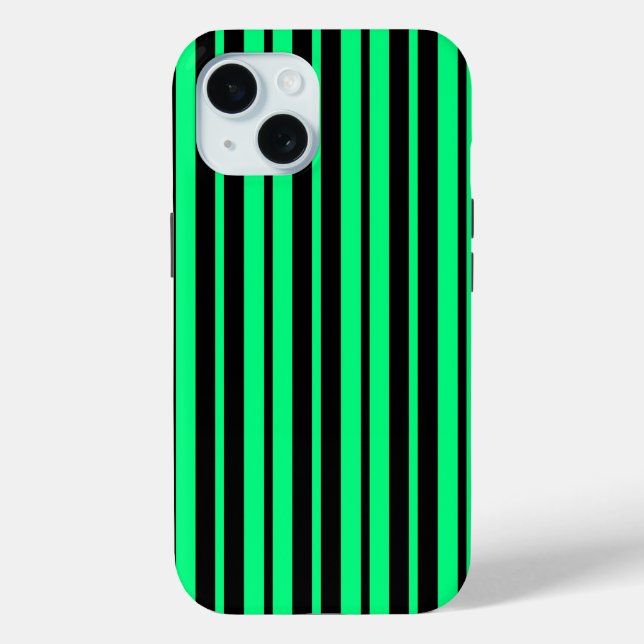 Coques Case-Mate iPhone Design Motif de bandes vertes noires (Verso)