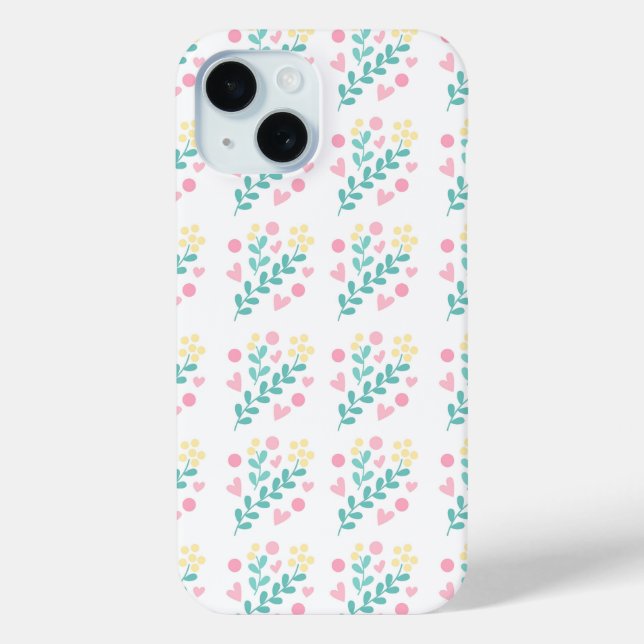 Coques Case-Mate iPhone Design motif de fleurs mignonnes (Verso)