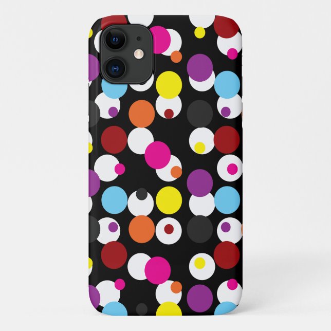 Coques Case-Mate iPhone Design Motif de surface Pois couleur noir (Dos)