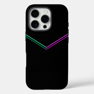 Coque iPhone 16 Pro Design Motif élégant Chevron sur noir