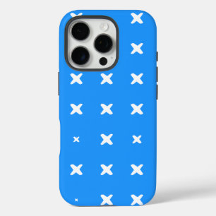 Coque iPhone 16 Pro Design motif en bleu et blanc