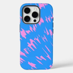 Coque iPhone 16 Pro Design motif en bleu et rose