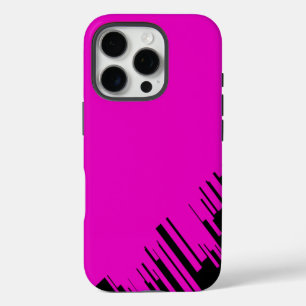 Coque iPhone 16 Pro Design motif en rose chaud et noir