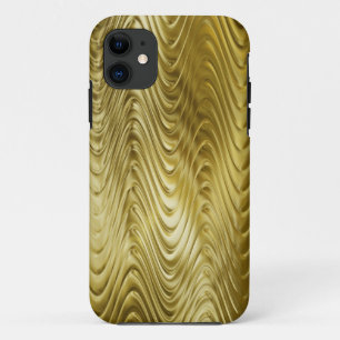 Coque Case-Mate iPhone design motif métallique - ondes dorées minces