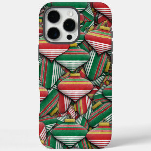 Coque iPhone 16 Pro Max Design Motif rétro rouge vert rayé