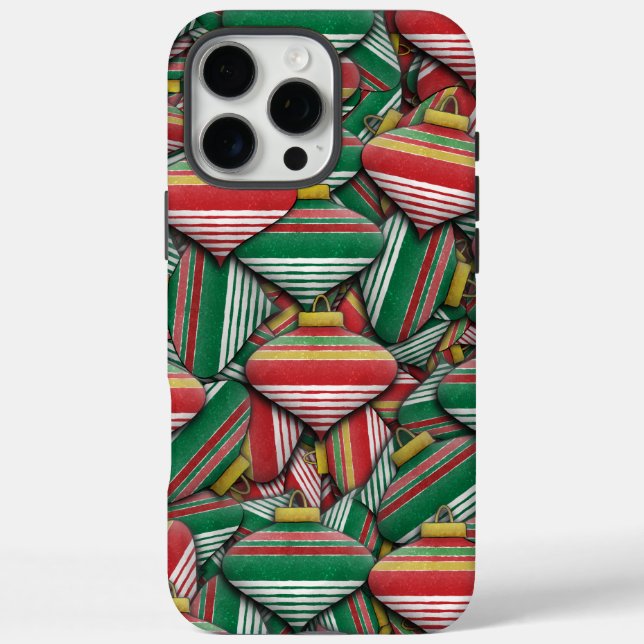 Coques Case-Mate iPhone Design Motif rétro rouge vert rayé (Verso)