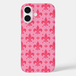 Coque Pour iPhone 16 Design Motif rose Fleur de lis