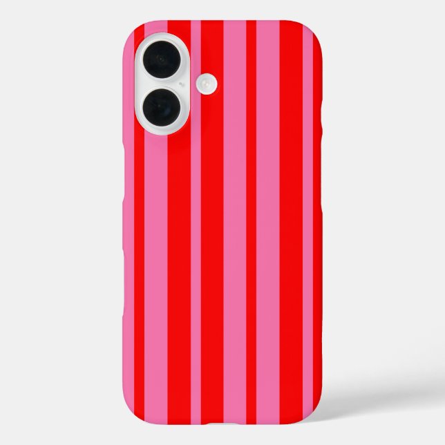 Coques Case-Mate iPhone Design Motif rouge rose élégant rayures (Verso)