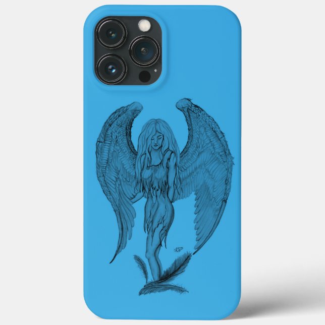 Coques Case-Mate iPhone Design noir et bleu Angel (Verso)