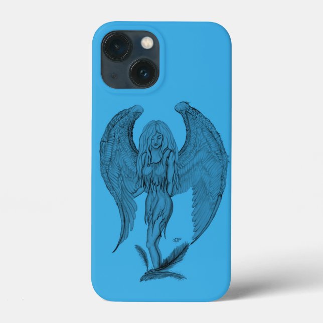 Coques Case-Mate iPhone Design noir et bleu Angel (Verso)