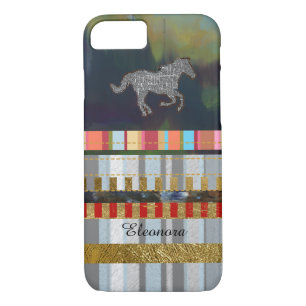 Coques Pour iPhone design rayé super cool avec un cheval