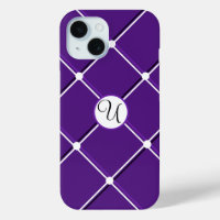 Design rayé violet et blanc Fancy U initial