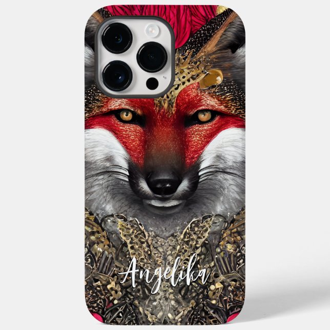 Coques Case-Mate iPhone Design Red et Gold Fox personnalisable (Verso)
