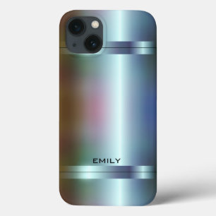 iPhone 13 Case Design rose Tint couleur douce métallique