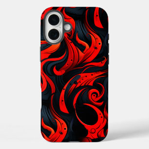 Coque Pour iPhone 16 Plus Design rouge et noir