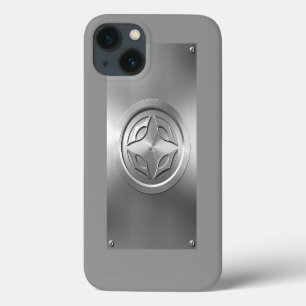Case-Mate iPhone Case Design sculpté en métal argenté sur gris