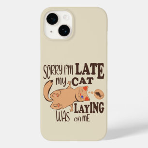 Coque Case-Mate iPhone Désolé je suis en retard mon chat était allongé su