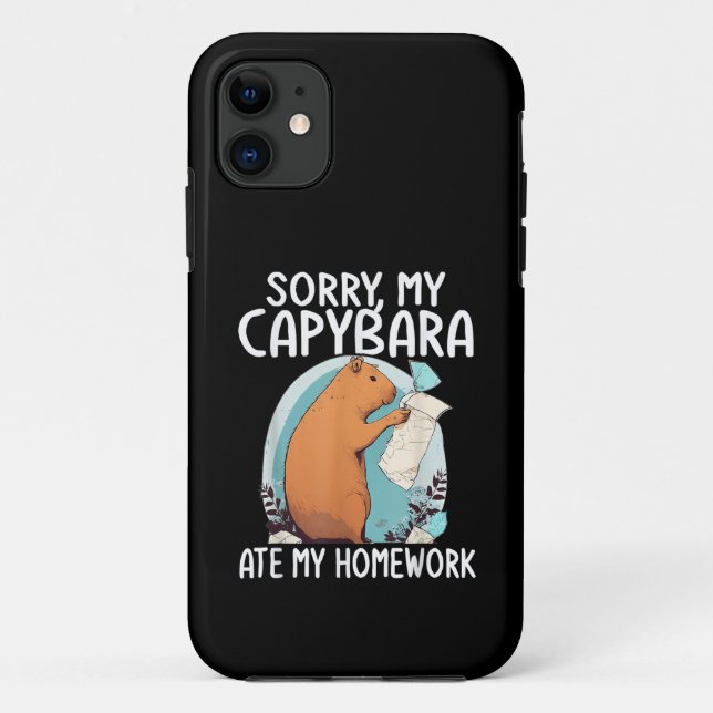 Coques Case-Mate iPhone Désolé, mon capybara a mangé mes devoirs, drôle (Dos)