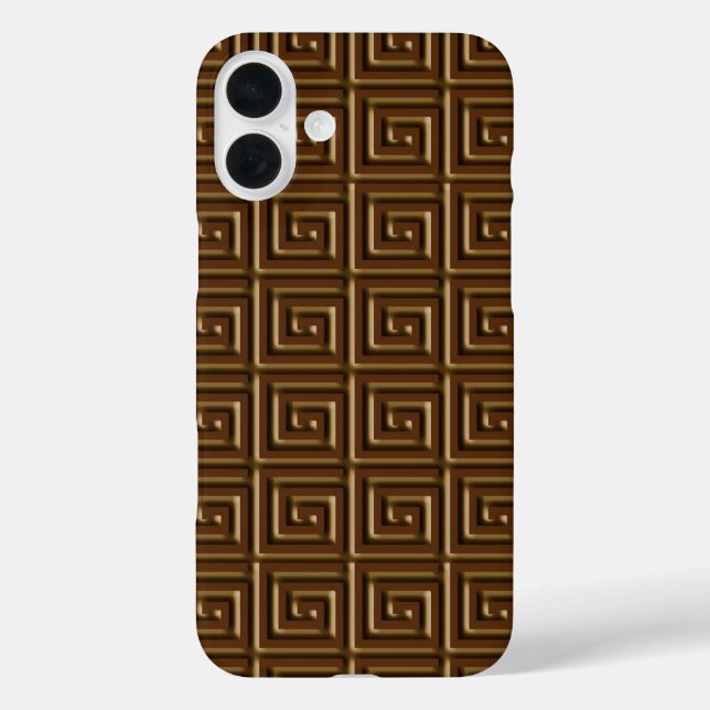 Coques Case-Mate iPhone dessin à la grecque - chocolat noir (Verso)