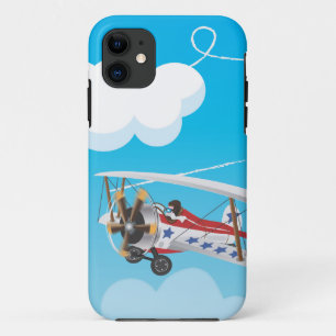 Coque Case-Mate iPhone Dessin animé d'avion biplan volant
