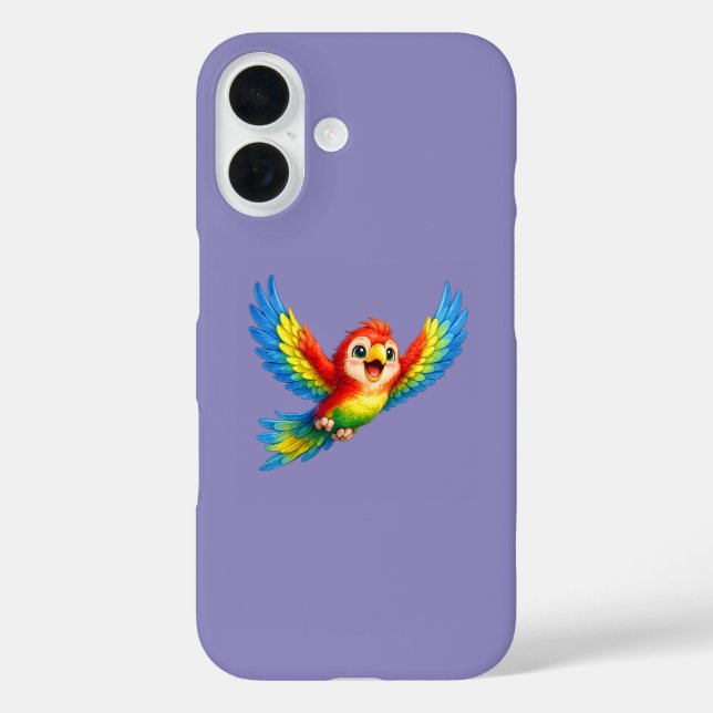 Coques Case-Mate iPhone Dessin animé de perroquet joyeux pour enfants et o (Verso)