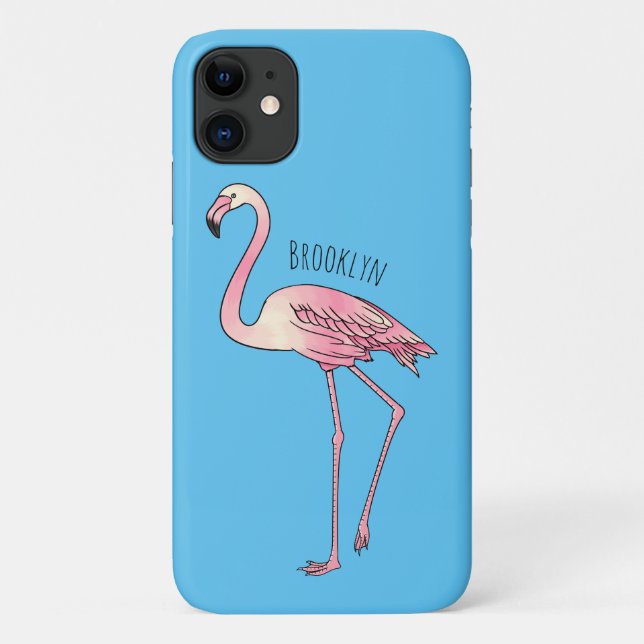 Coques Case-Mate iPhone dessin animé d'oiseau Flamant rose (Dos)