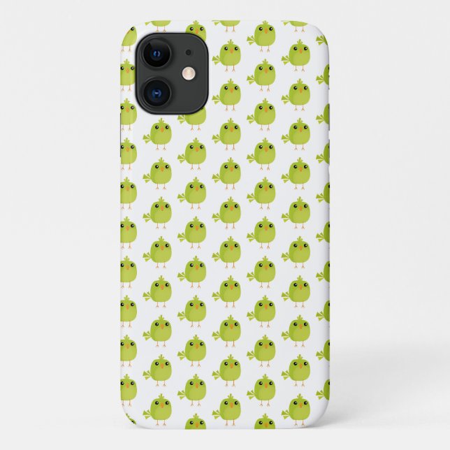 Coques Case-Mate iPhone Dessin animé d'oiseau vert   (Dos)