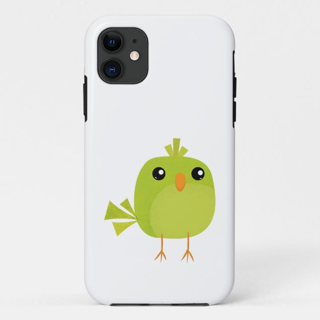 Coques Case-Mate iPhone Dessin animé d'oiseau vert mignon (Dos)