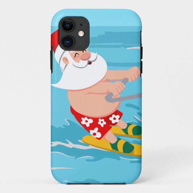 Coques Case-Mate iPhone Dessin animé Santa Claus water skiing (Dos)