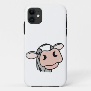 Case-Mate iPhone Case dessin animé vache noir blanc rose baiser gris ani