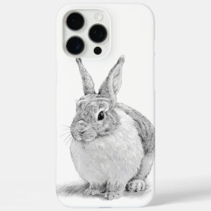 Coque iPhone 16 Pro Max Dessin au crayon de lapin mignon