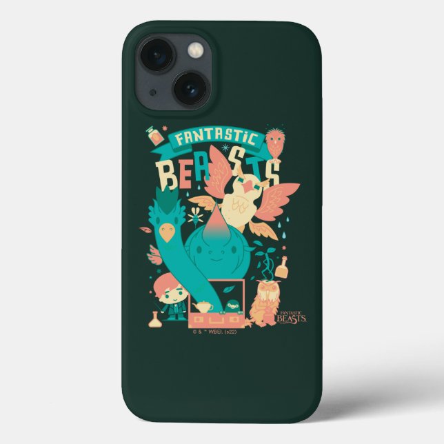 Coques Case-Mate iPhone Dessin Bêtes Fantastiques Avec Newt Scamander (Verso)