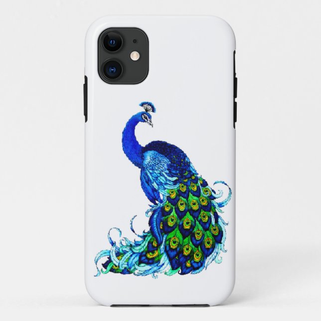 Coques Case-Mate iPhone Dessin classique de paon (Dos)