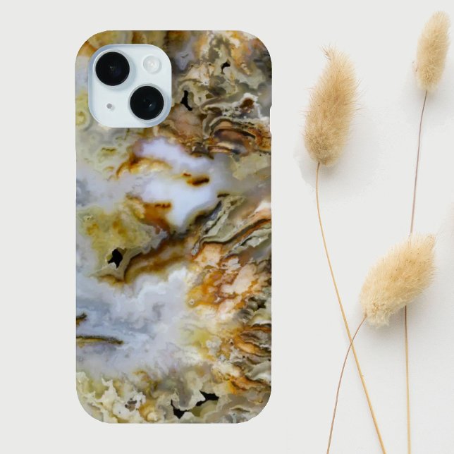 Coques Case-Mate iPhone Dessin d'agate à panache de cimetière (Graveyard Plume Agate Phone Case)