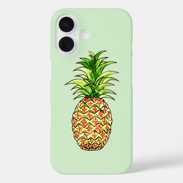 Coques Case-Mate iPhone dessin d'ananas aquarelle (Verso)