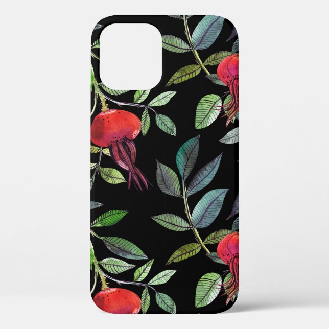 Coques Case-Mate iPhone Dessin d'aquarelle botanique motif dogrose. Brig (Verso)