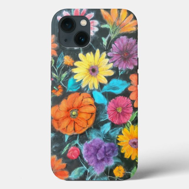 Coques Case-Mate iPhone Dessin de calque de fleurs vibrantes - Flore artis (Verso)