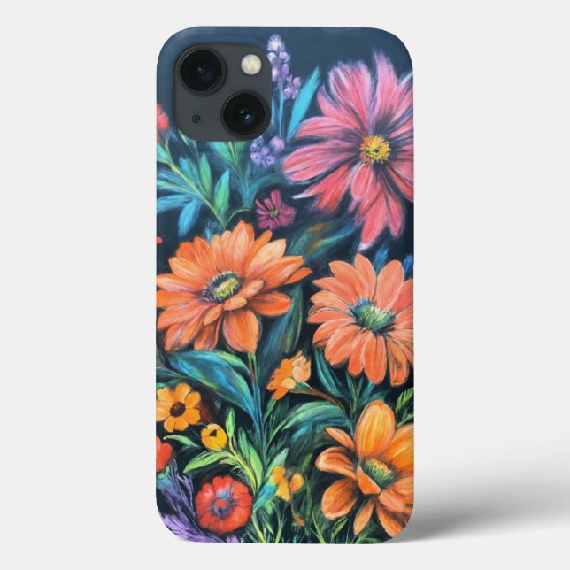 Coques Case-Mate iPhone Dessin de calque de fleurs vibrantes - Flore artis (Verso)
