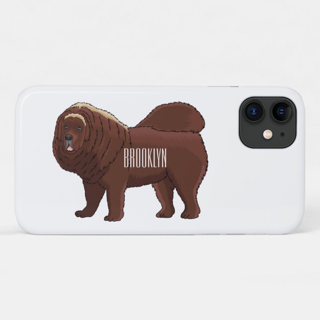 Coques Case-Mate iPhone dessin de Chien Tibétain Mastiff (Dos (Horizontal))