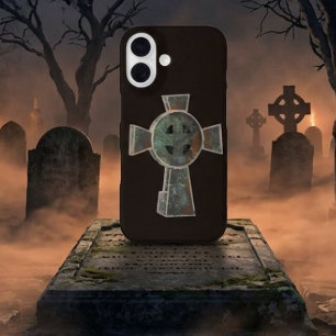 Coque Pour iPhone 16 Dessin de croix de pierre tombale de cimetière Hal